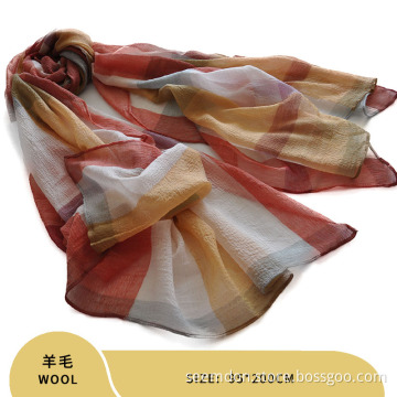 super thin beautiful design hemming wool scarf shawl